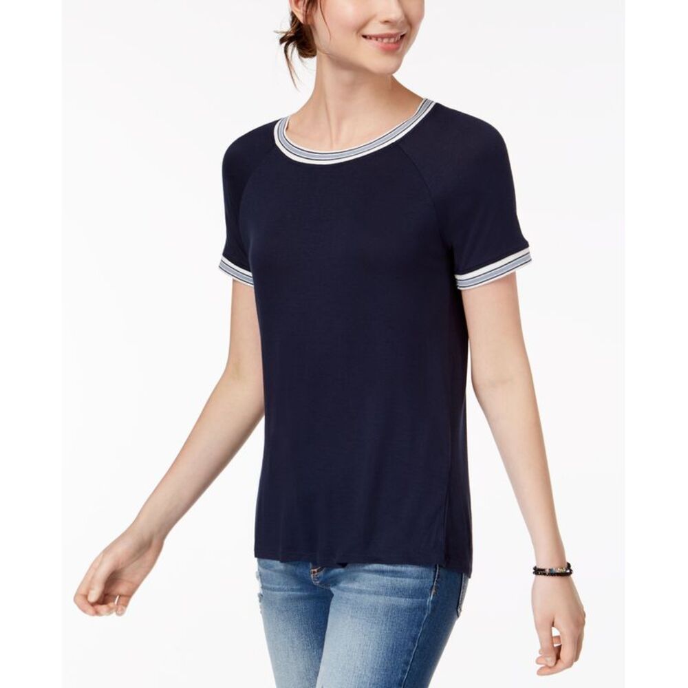Hippie Rose Juniors Crew Neck Ringer T-Shirt